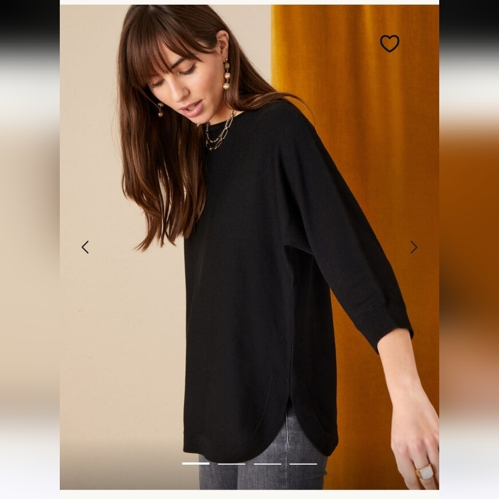 Monsoon  Zeena Zip-Back Hem Jumper  Black Size L - Picture 2 of 10